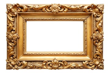 Gold Picture Frame isolated on white background
