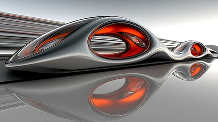 Futuristic pod station with motion blur and glowing