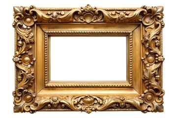 Gold Picture Frame isolated on white background
