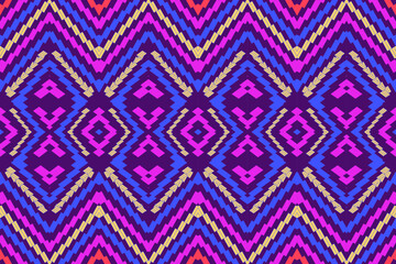 Vibrant Purple and Pink Ethnic Geometric Pattern – Seamless Boho Background