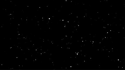 Snowstorm texture. Bokeh lights on black background, shot of flying snowflakes in the air.