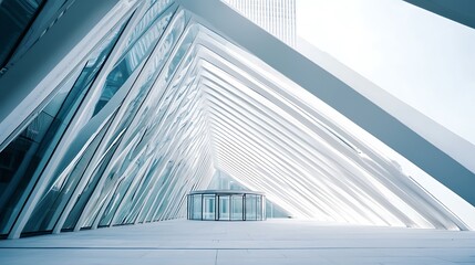 A large, empty building with a lot of glass windows