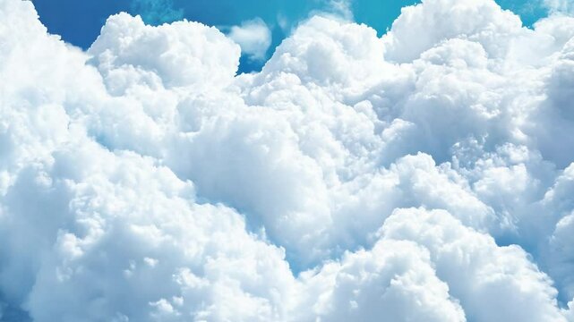 White fluffy clouds in blue sky