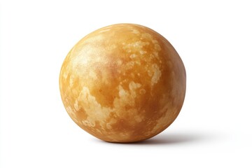 Fototapeta premium A spherical object with a textured, light brown surface, possibly a baked good or a planetary model.