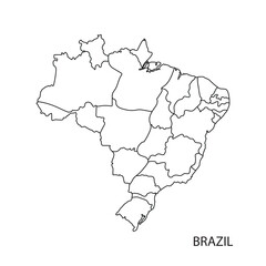 brazil map vector outlines