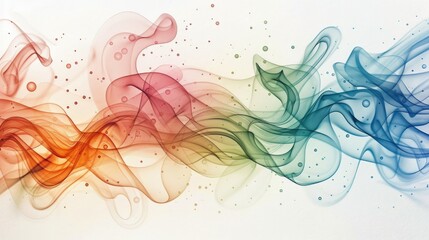 a wavy background with colorful bubbles and dots