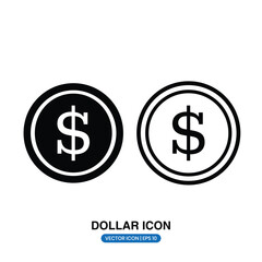 Obraz premium Dollar money currency icon on a white background