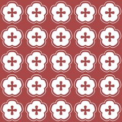 Abstract geometric pattern with modern and traditional influences, ideal for textile and background applications.