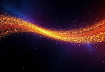 Obraz premium A shimmering golden wave of glitter arcs across a deep cosmic backdrop, sparkle, mystical