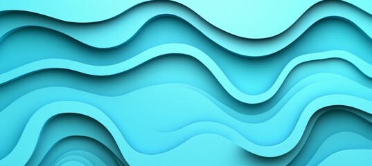 Fototapeta premium Seamless, Baby Blue, 3D Low Profile Style, Delicate, Gentle, Light, Wave Texture Pattern Background
