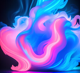 Close-up view of Pink and blue smoke. Suitable for various creative projects and designs,generative ai