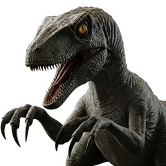 close up scary velociraptor 3d render © RiskySukandar