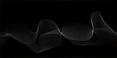  Elegant Flowing Lines in Dark Background. a dark, minimalistic background where abstract shapes wavy lines that are arranged in a way that creates a sense of movement and depth.