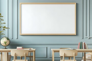 White Horizontal Wooden Frame Mockup Display