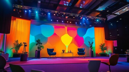 Vibrant Stage Design for Modern Conference Event