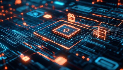 Obraz premium Login screen with secure username and password fields