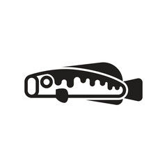 monster fish with wide mouth logo vector