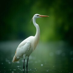 Naklejka premium beautiful white heron (egret)