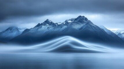 Misty Blue Mountains at Dawn