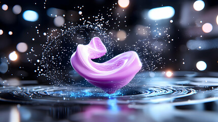 Abstract Digital Seamless Mathematical Formulas: Purple Swirl with Blue Glow