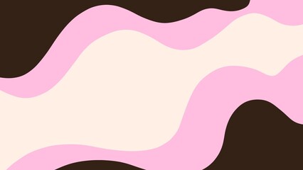 Aesthetic abstract background with pastel pink and brown waves