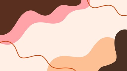 Aesthetic abstract background with pastel pink, orange, and brown waves