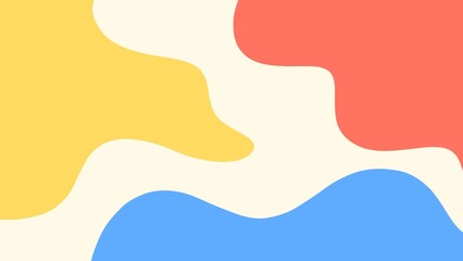 Aesthetic abstract background with orange, yellow, and blue waves