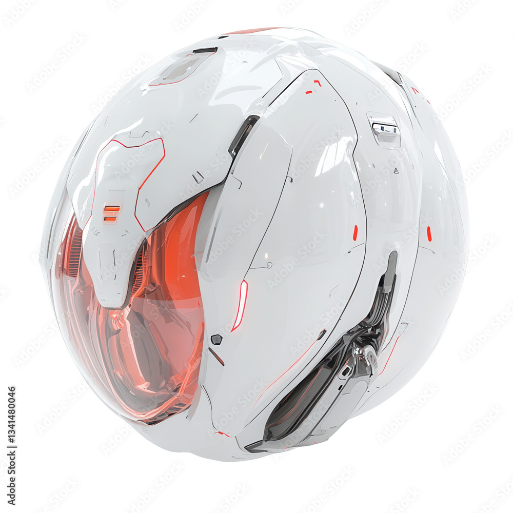 Poster futuristic spherical technology design with translucent elements. isolated on white background