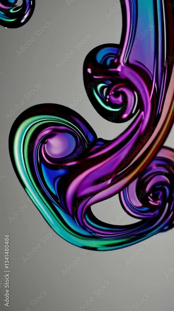Aufkleber colorful liquid swirl motion creating dynamic abstract patterns in slow flow