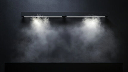 Obraz premium Modern Kitchen Range Hood with Steam Rising Beneath Bright Lights