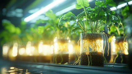hydroponic system with nutrient rich solution