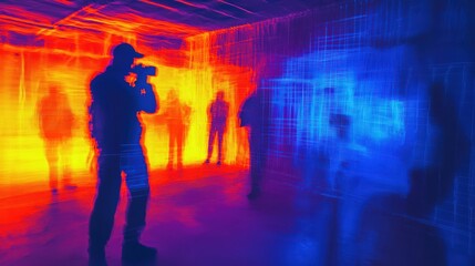 Naklejka premium thermal imaging camera capturing heat signatures