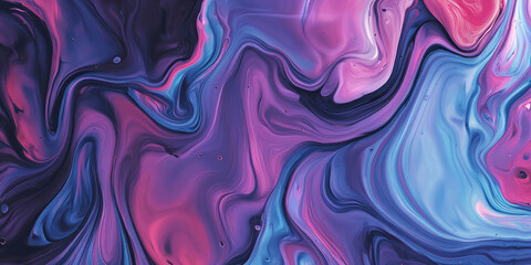 Obraz premium A fluid and organic 3D background where vibrant liquid forms gently swirl and mix, creating intricate marbled patterns. The colors transition seamlessly, giving the composition an elegant and artistic