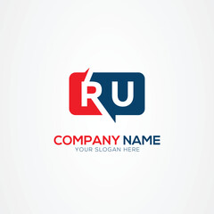 RU or UR Creative Modern Letters Logo Design Element