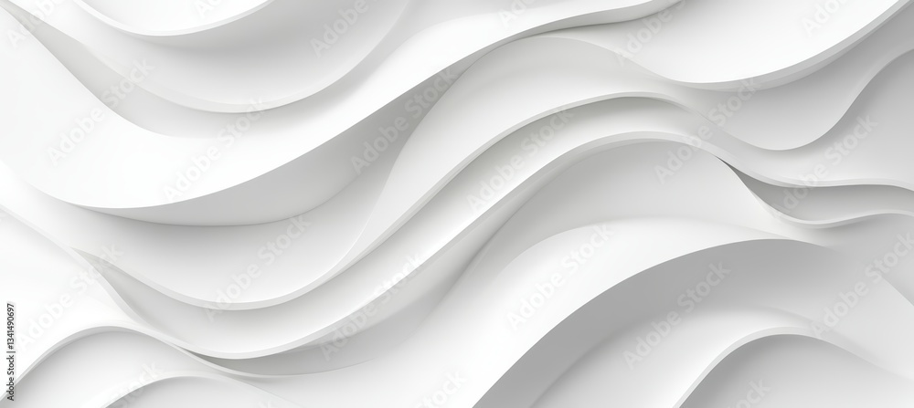 Canvas Prints abstract seamless creamy white 3d minimalist low profile style wave texture pattern wallpaper