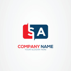SA or AS Creative Modern Letters Logo Design Element