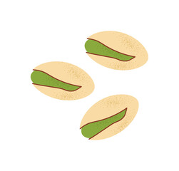 Pistachios, gourmet nut ingredient. Isolated on white background.