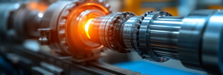 Fototapeta premium Close-Up of CNC Milling Machine Cutting Metal, Modern Metalworking Technology in Action