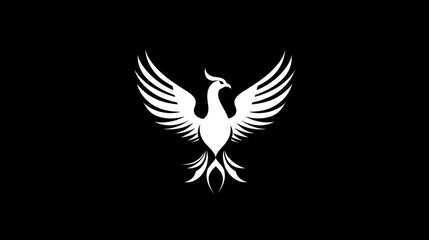 Fototapeta premium Phoenix Symbol on Black Background