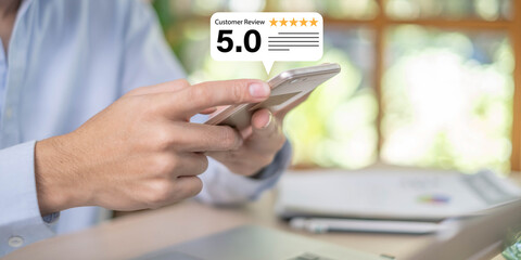 Customer client quality feedback satisfaction service marketing survey evaluation concept