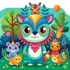 Naklejka premium owls and birds