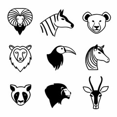 Obraz premium vector of animals head
