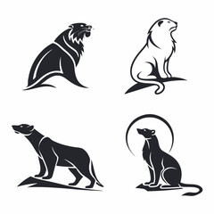 black and white dog silhouettes