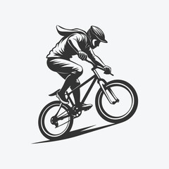 Mountain Bike Rider Performing Trick Icon Silhouette