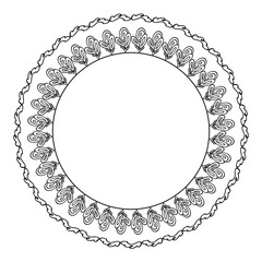 Floral circular shape pattern frame. decoration, wallpaper, background, poster, flyer, invitation card, tile. round border.