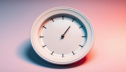 Empty plate, clock at center, minimalist fasting concept,  eating habits,  lifestyle
