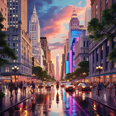 Obraz premium new york city skyline