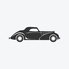 Vintage classic car silhouette icon
