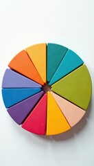 Obraz premium Colorful segmented pie chart depicting various income sources contributing to expansion , economy, business