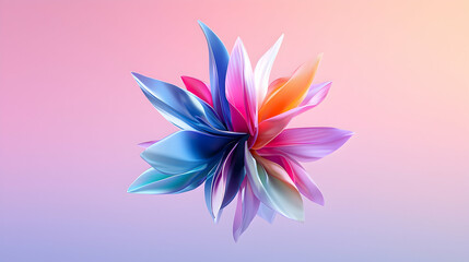 Fototapeta premium Abstract Colorful Flower Design Pink Blue Purple Orange Whimsical